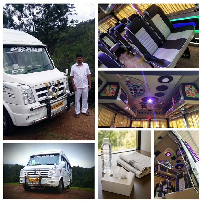 Key features of the 18 seater tempo traveller including air conditioning and push back seats